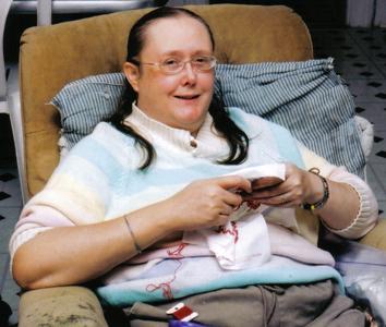 Wendi doing embroidery